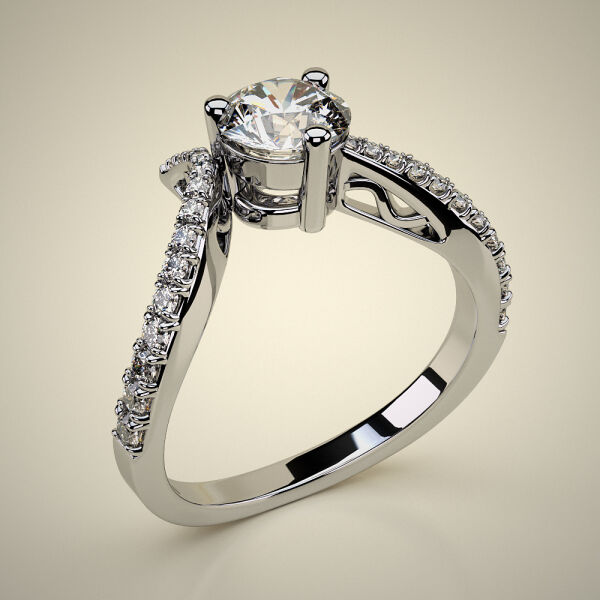 PAVE SOLITAIRE RING ENG030